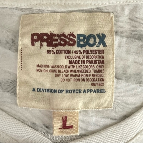 PressBox white Kansas Jayhawks long sleeve size large NEW WITH TAGS - Picture 6 of 8